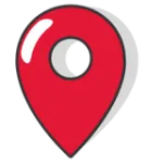 a red and white circle with a white circle in the middle